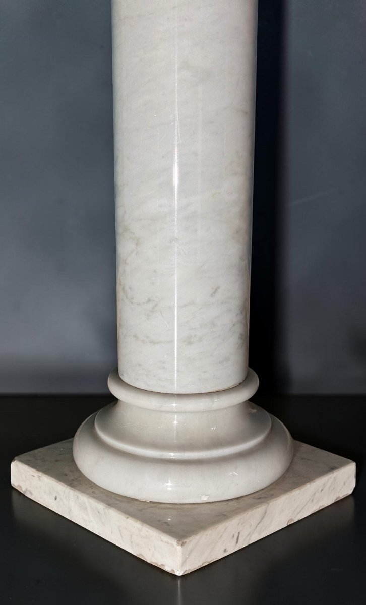 Chapiteau/Colonne en Marbre Blanc de Carrare-photo-2