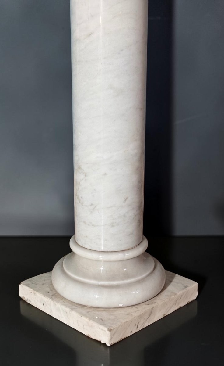 Chapiteau/Colonne en Marbre Blanc de Carrare-photo-7