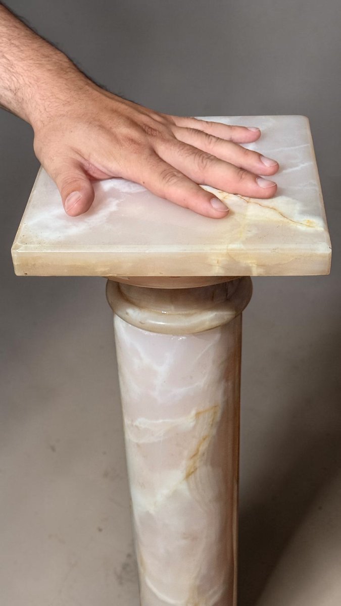 Chapiteau/Colonne en Marbre Rose-photo-3