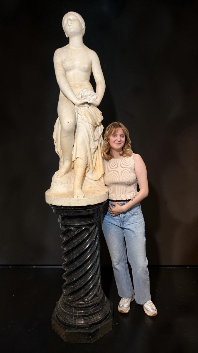 Statue représentant Confiance en Dieu de Lorenzo Bartolini (1777-1850), Marbre Carrara XVIII° -photo-2
