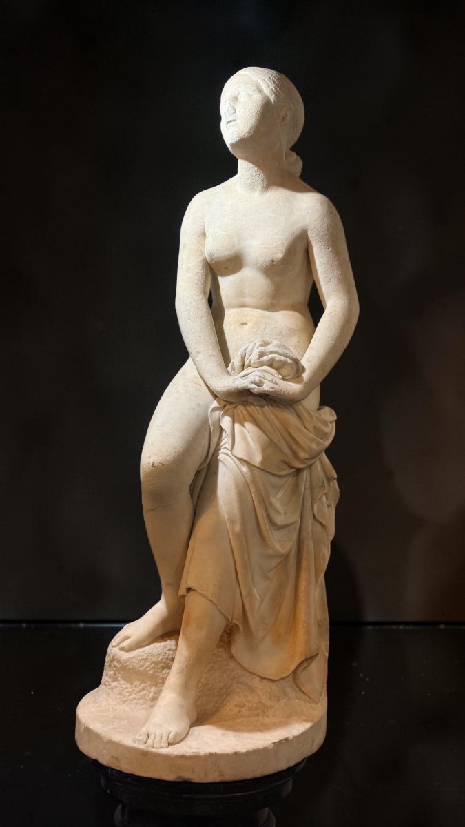 Statue représentant Confiance en Dieu de Lorenzo Bartolini (1777-1850), Marbre Carrara XVIII° -photo-4