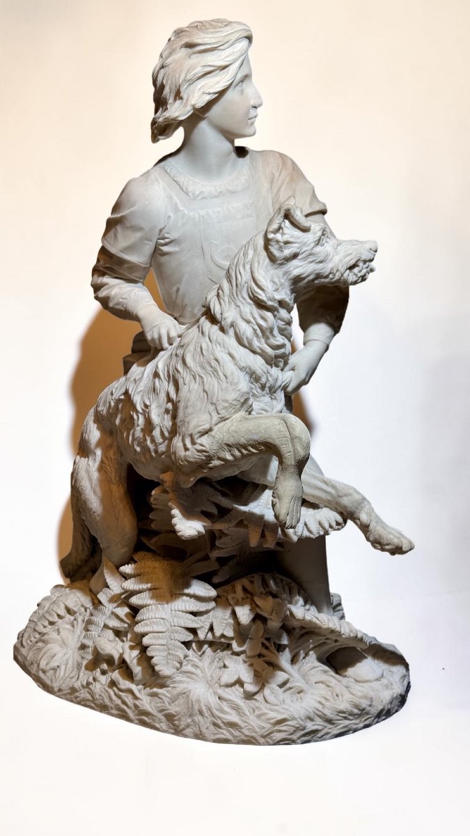 Statue représentant « Le Jeune Romilly » (1863), attribuée à Alexander Munro, Marbre Carrara -photo-4