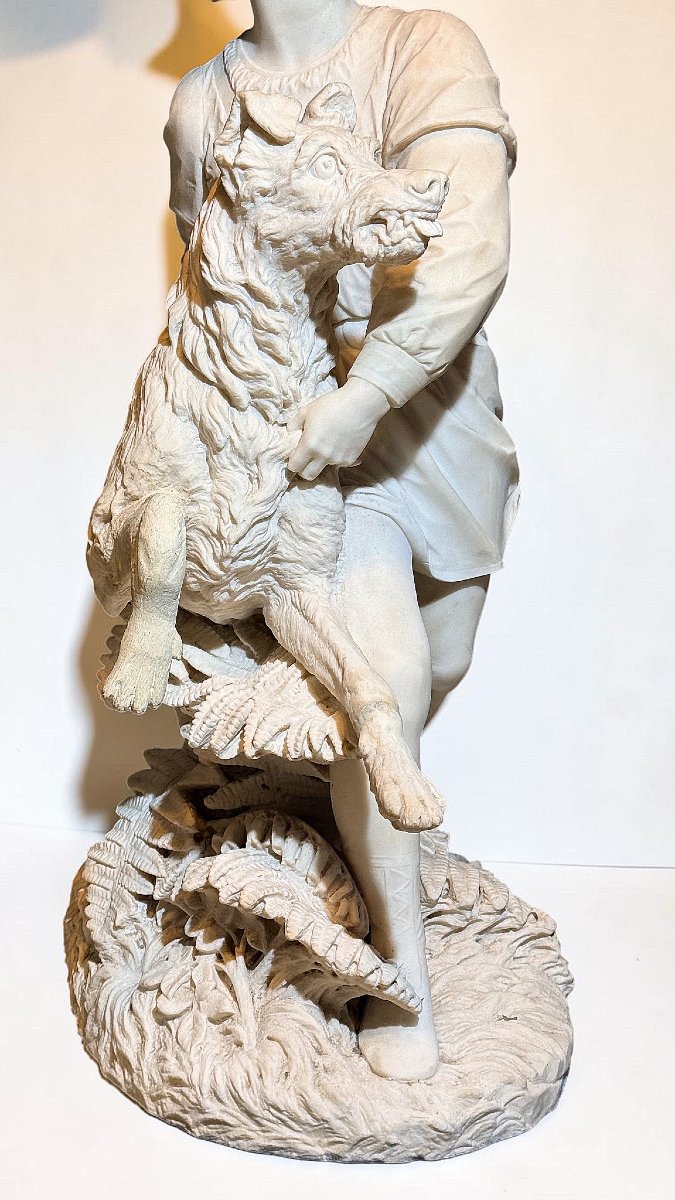 Statue représentant « Le Jeune Romilly » (1863), attribuée à Alexander Munro, Marbre Carrara -photo-2