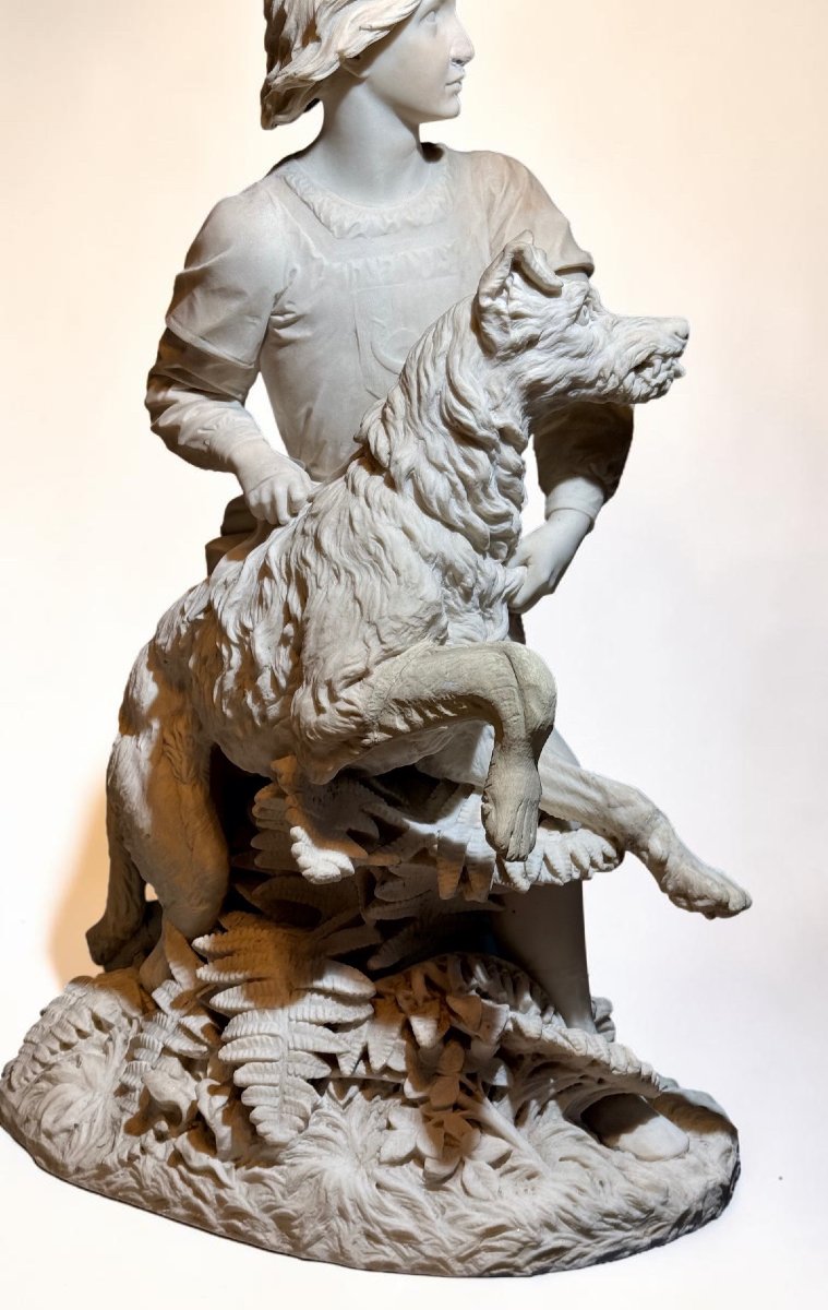 Statue représentant « Le Jeune Romilly » (1863), attribuée à Alexander Munro, Marbre Carrara -photo-3