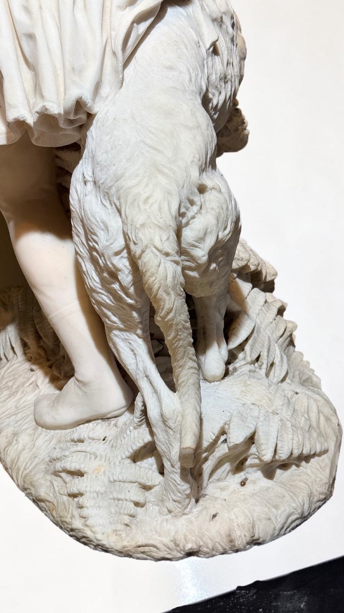 Statue représentant « Le Jeune Romilly » (1863), attribuée à Alexander Munro, Marbre Carrara -photo-4