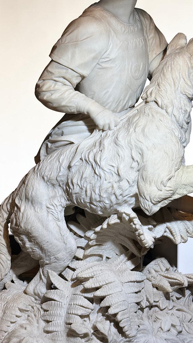Statue représentant « Le Jeune Romilly » (1863), attribuée à Alexander Munro, Marbre Carrara -photo-5