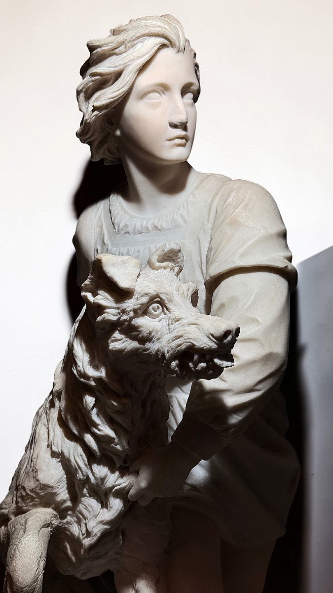 Statue représentant « Le Jeune Romilly » (1863), attribuée à Alexander Munro, Marbre Carrara -photo-6