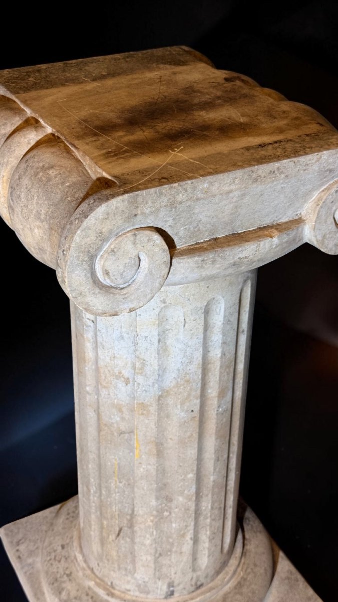 Pair Of Roman Travertine Marble Capitals -photo-4