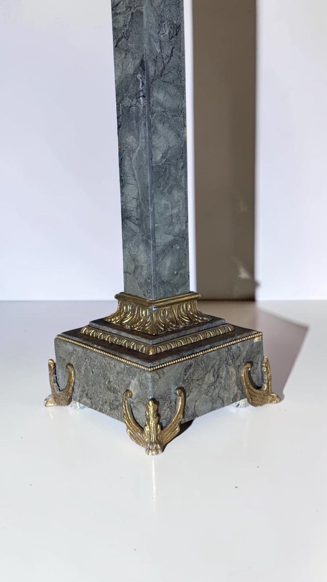 Colonne en Marbre Vert avec Bronze -photo-8