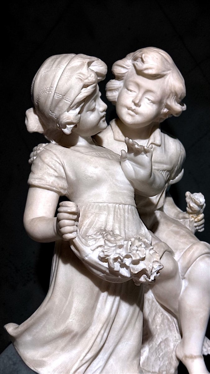 Statue représentant deux enfants-photo-3