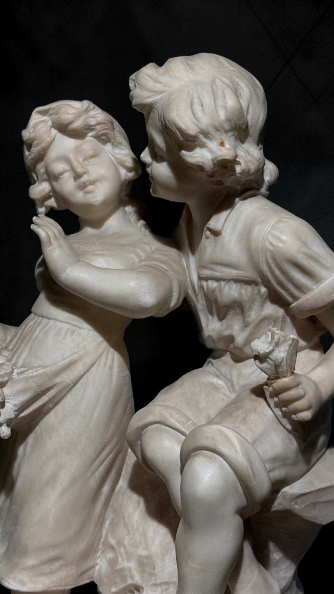 Statue représentant deux enfants-photo-2