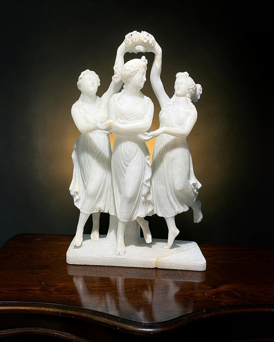 Neoclassical Sculpture Depicting The Three Greek Graces -photo-2