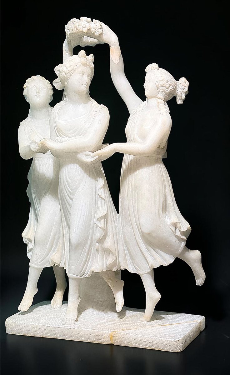 Neoclassical Sculpture Depicting The Three Greek Graces -photo-4