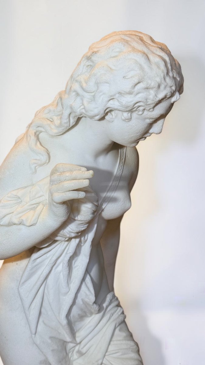Statue Of Andromeda, By Domenico Menconi (1879), White Carrara Statuary Marble -photo-1