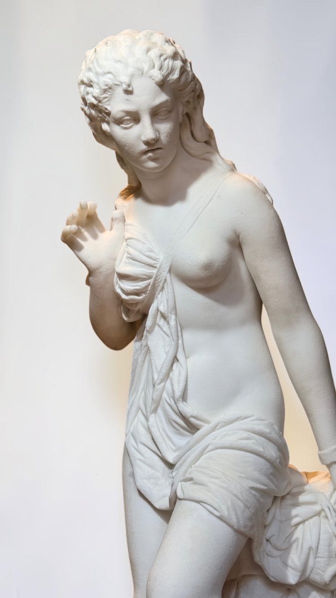 Statue Of Andromeda, By Domenico Menconi (1879), White Carrara Statuary Marble -photo-6