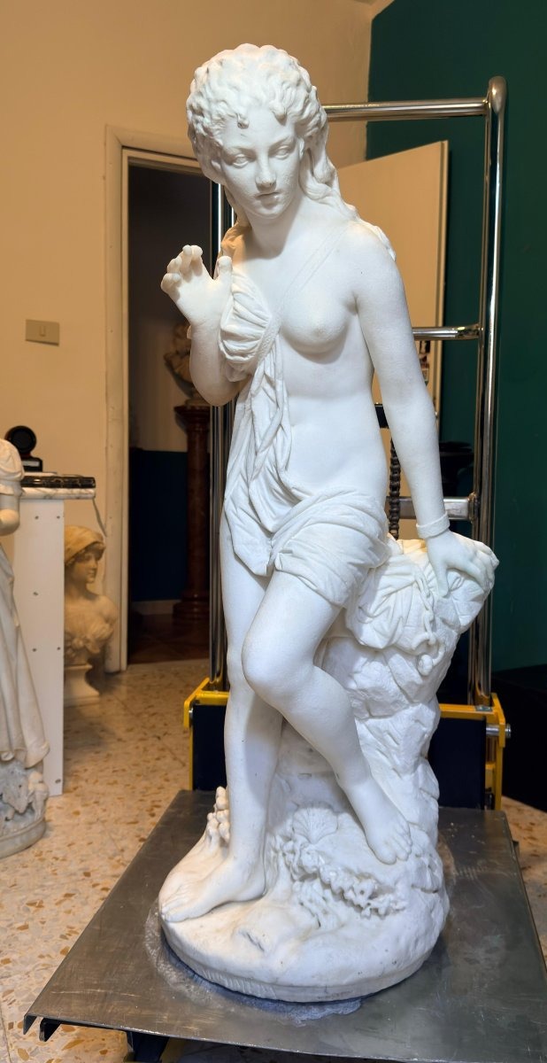 Statue Of Andromeda, By Domenico Menconi (1879), White Carrara Statuary Marble -photo-8