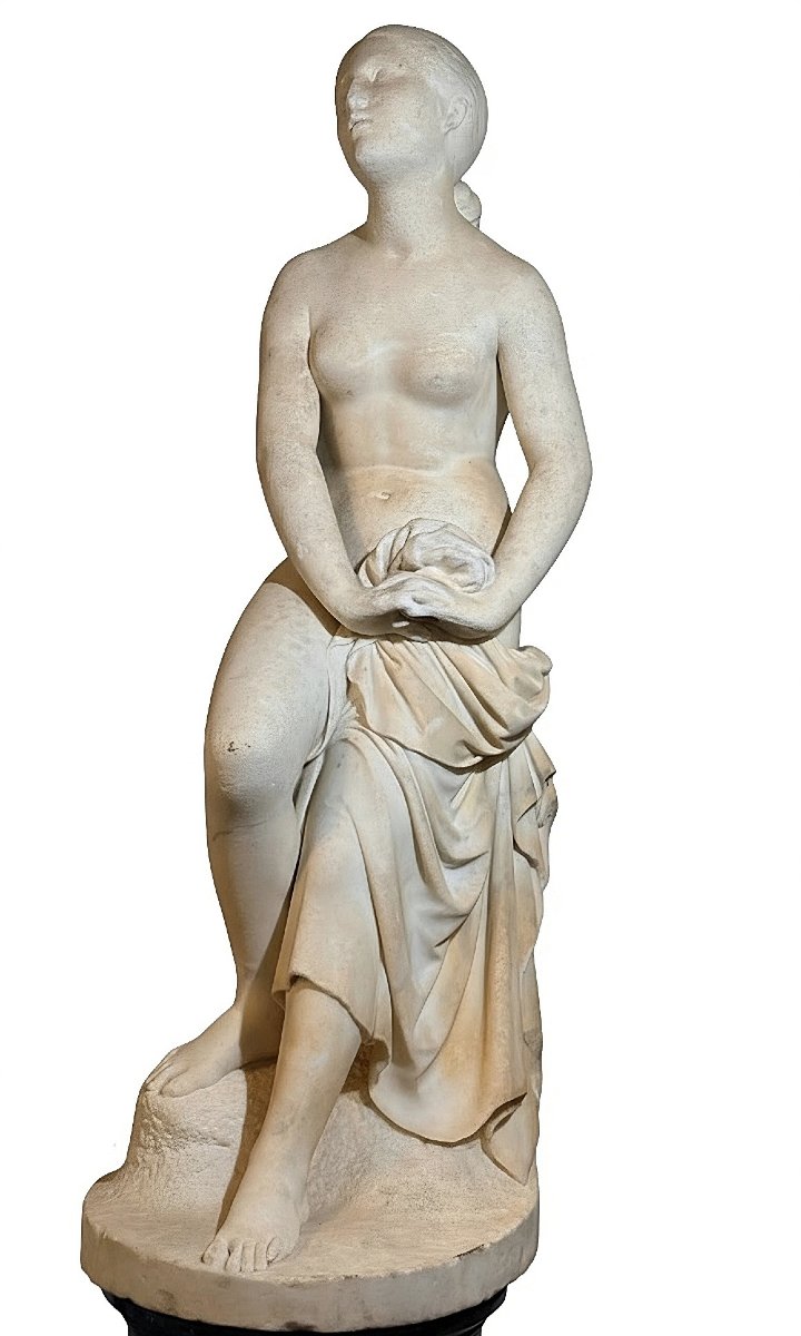 Statue Marbre Carrara Confiance en Dieu probablement Lorenzo Bartolini (1777), Roma -photo-4