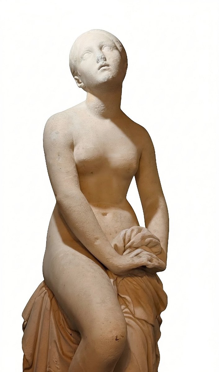 Statue Marbre Carrara Confiance en Dieu probablement Lorenzo Bartolini (1777), Roma -photo-1