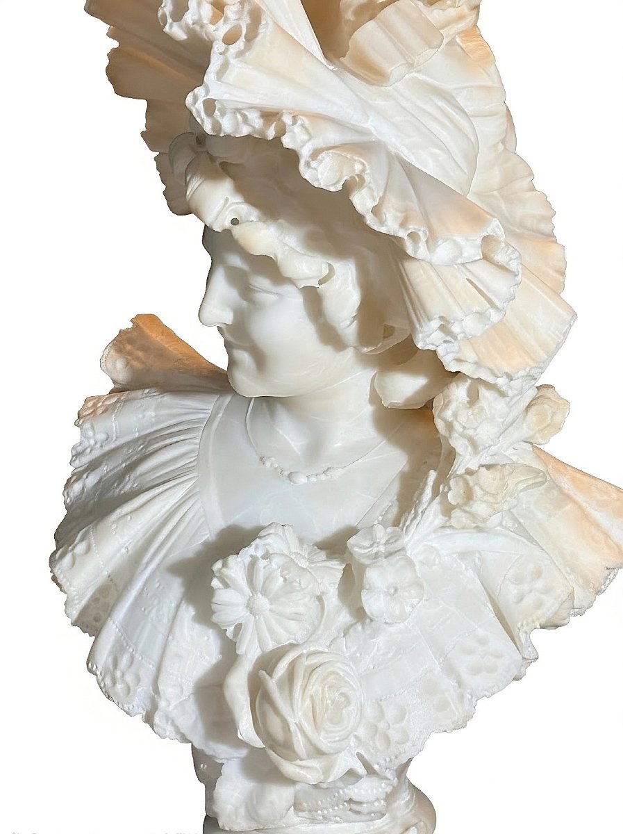 Bust Depicting A Smiling Young Girl With A Love Dedication On The Back-photo-5