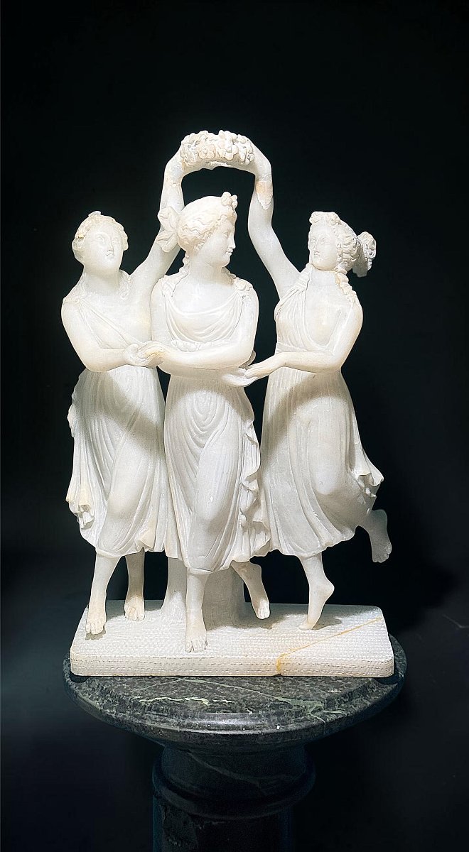 A Neoclassical Sculpture Depicting The Three Graces (or Charites) From Greek Mythology-photo-8