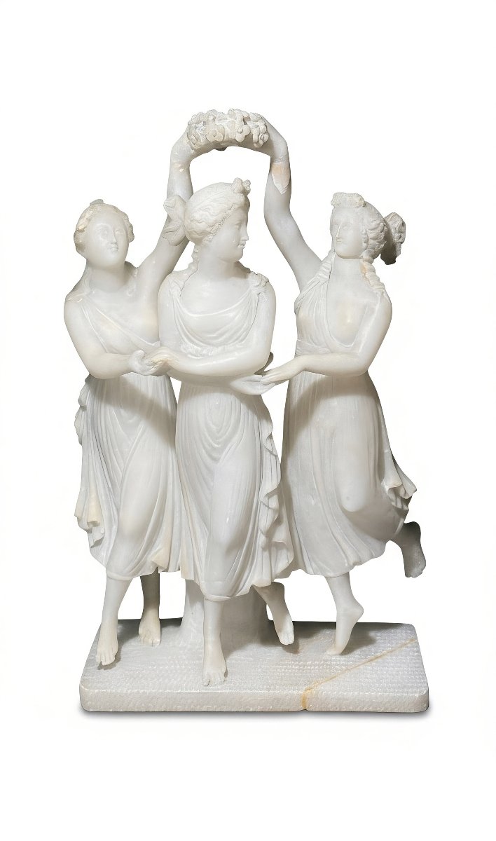 A Neoclassical Sculpture Depicting The Three Graces (or Charites) From Greek Mythology