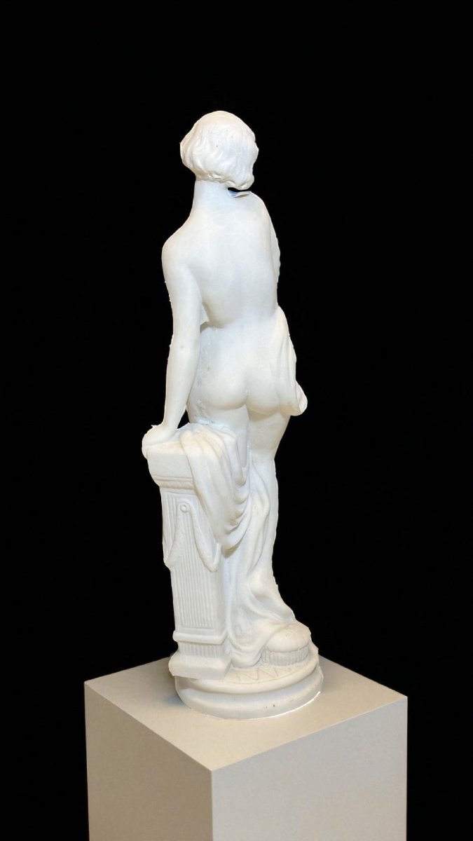 Statue Depicting A Young Nude Girl In White Carrara Statuary Marble -photo-1