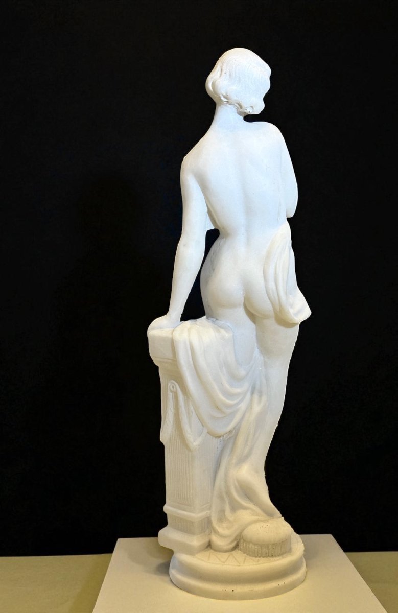 Statue Depicting A Young Nude Girl In White Carrara Statuary Marble -photo-8