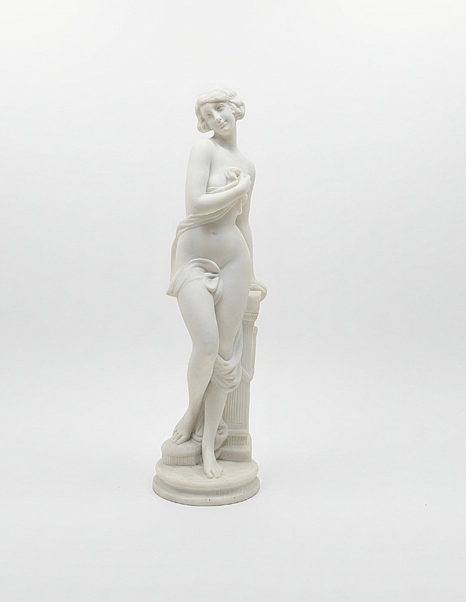 Statue Depicting A Young Nude Girl In White Carrara Statuary Marble 