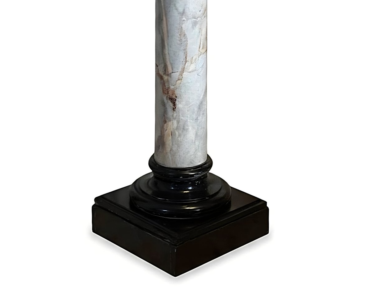 Column/capital In Brecciato Marble And Belgian Black Marble-photo-1