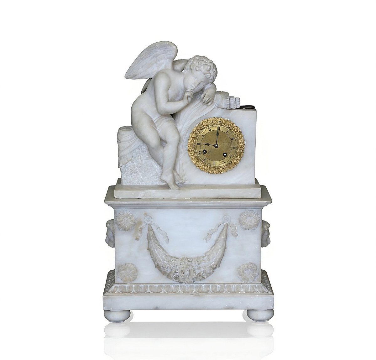 Sculpture/Pendule française ornée d'un petit ange