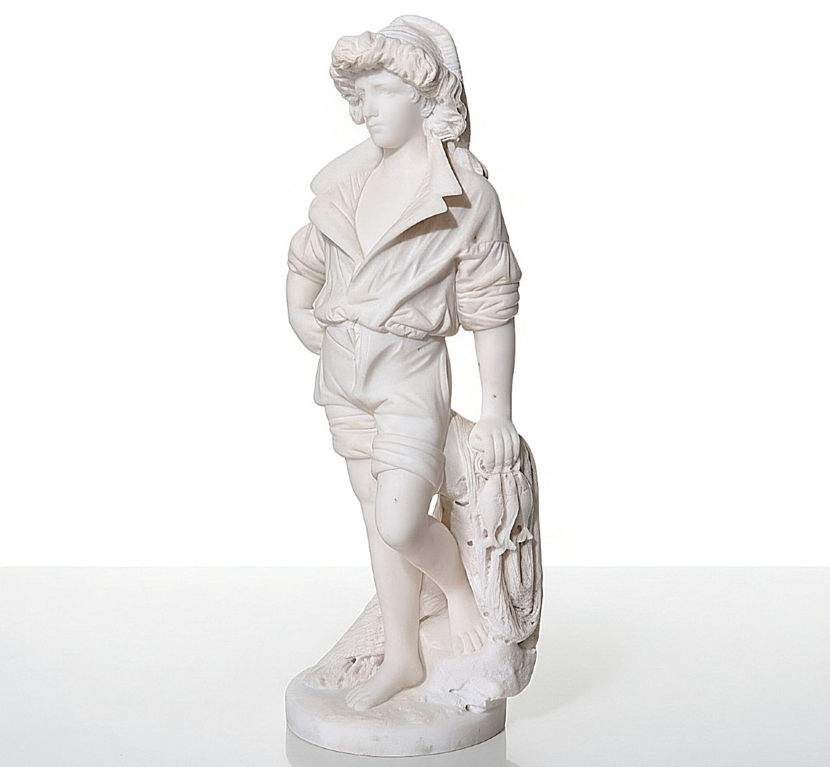 Statue représentant Masaniello (jeune pêcheur) en Marbre blanc de Carrare