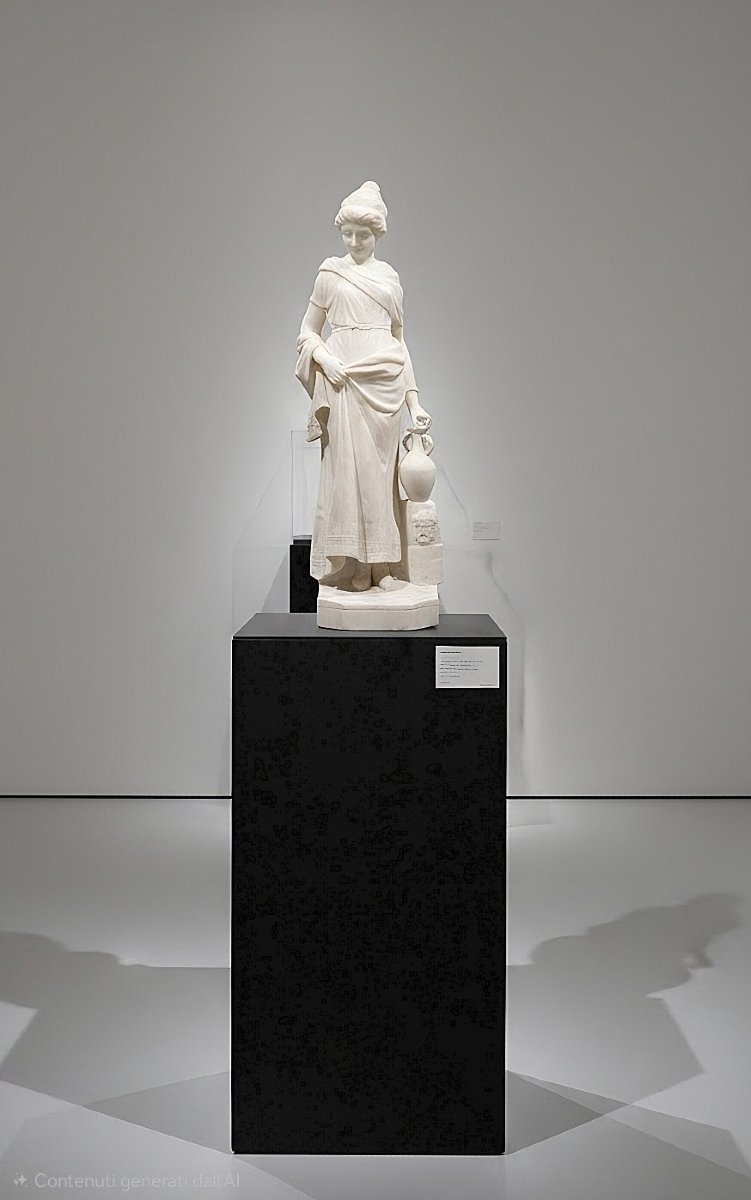 Statue représentant une dame néoclassique tenant une cruche -photo-2