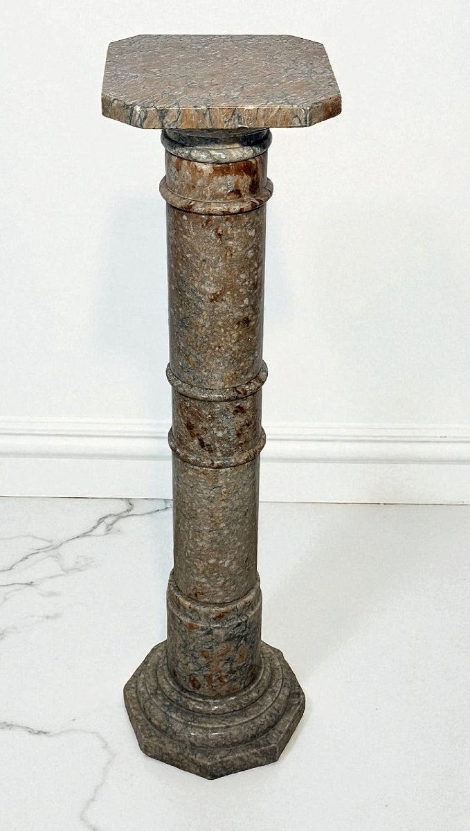 Column/capital In Brecciato Marble -photo-2