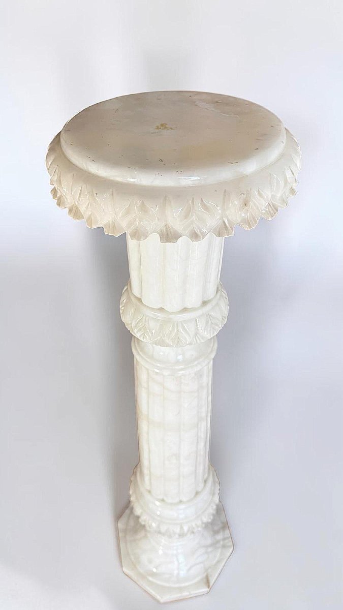 Pair Of Columns In White Carrara Marble  -photo-1