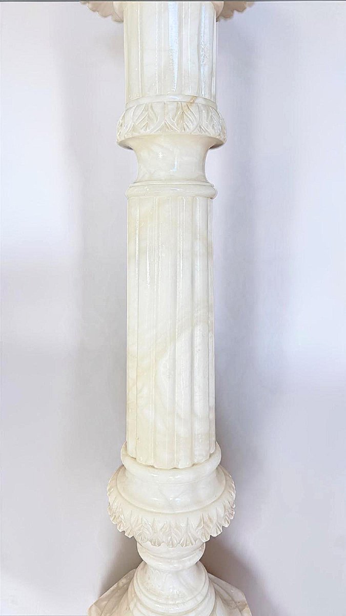Pair Of Columns In White Carrara Marble  -photo-4