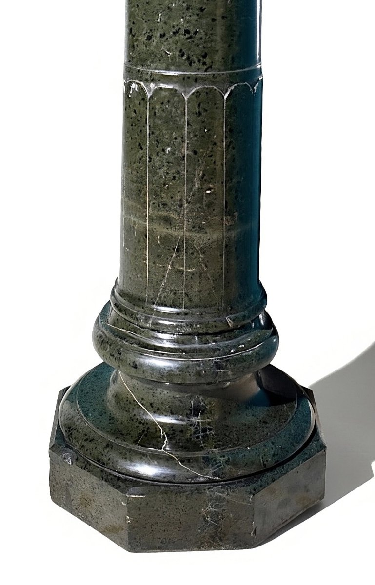 Column In Alpi Verde Serpentine Marble  -photo-3