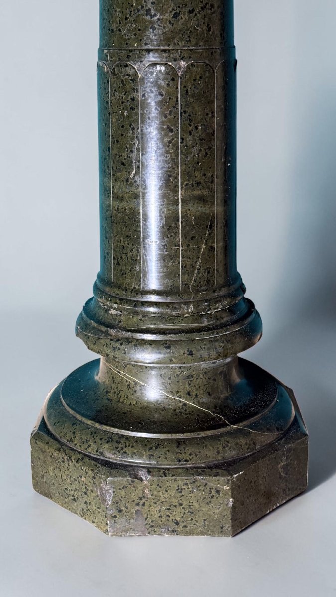 Column In Alpi Verde Serpentine Marble  -photo-4