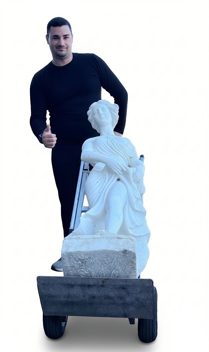 Statue Grande de Dame classique Mabre Carrara -photo-3
