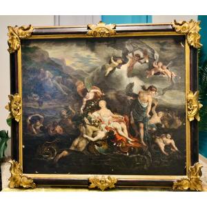 Le Triomphe de Galatée Huile sur toile du XVIIIe siècle