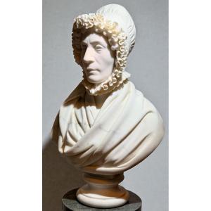 Bust Depicting A Noble Woman In White Statuary Carrara Marble 