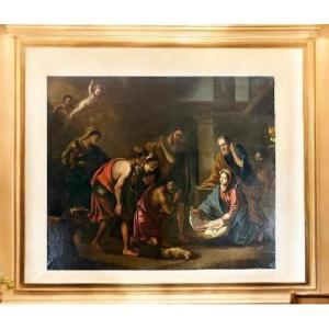 Tableau ancien représentant la Nativité