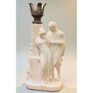 Couples d'enfants amoureux Marbre avec Bronze