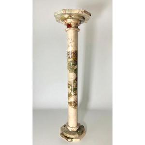 Colonne en Marbre Rouge et Blanc