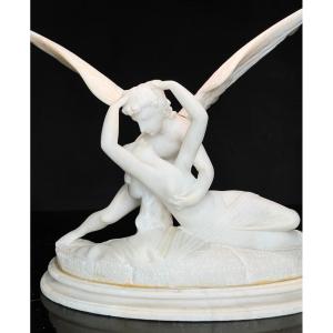 Statue Love And Psyche In White Statuary Carrara Marble 