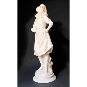 Statue Depicting Colombina In Marble 
