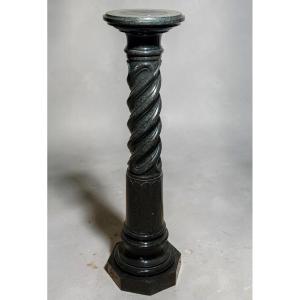 Column Twisted In Green Alpi Serpentine Marble 