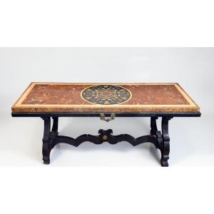 Table With Inlaid Marbles 18/19 Century 