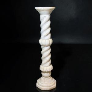 Torcione Capital In White Statuario Marble From Carrara 