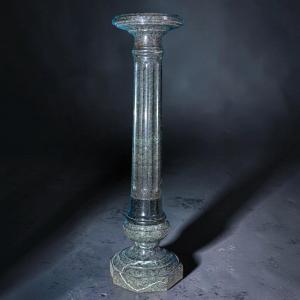 Column/capital In Green Alpi Marble 