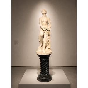 Statue Depicting Trust In God White Statuary Carrara Marble, Lorenzo Bartolini (1777-1850)